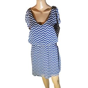 Zig zag striped mini dress
